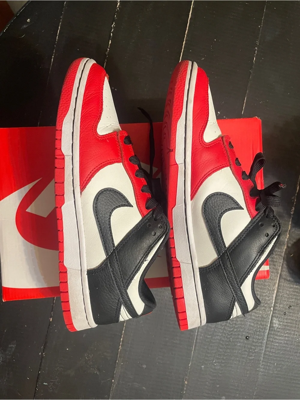 Nike Dunk Low Retro EMB Red, Black & White Low-Top Sneakers